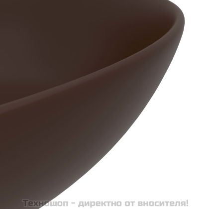 Керамична мивка за баня, тъмнокафява, кръгла