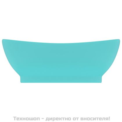 Мивка с преливник лукс овал светлозелен мат 58,5x39 см керамика