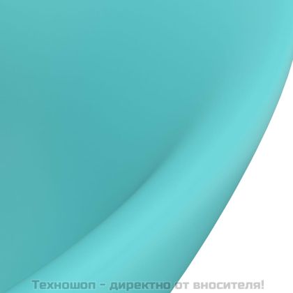 Мивка с преливник лукс овал светлозелен мат 58,5x39 см керамика