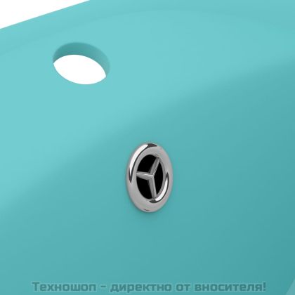 Мивка с преливник лукс овал светлозелен мат 58,5x39 см керамика