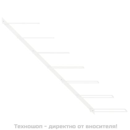 Стойка за вино за 7 бутилки, стенен монтаж, бяла, метал