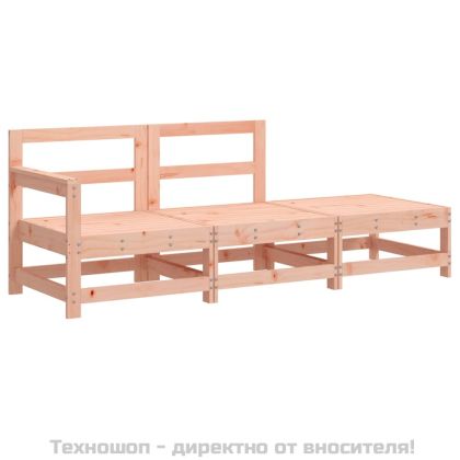 Градински комплект с възглавници, 3 части, дугласко дърво масив
