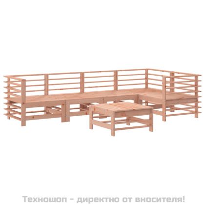 Градински комплект с възглавници, 6 части, дугласко дърво масив
