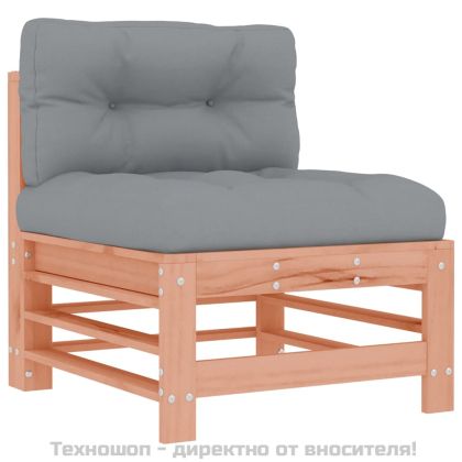 Градински комплект с възглавници, 6 части, дугласко дърво масив