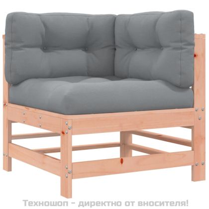Градински комплект с възглавници, 6 части, дугласко дърво масив