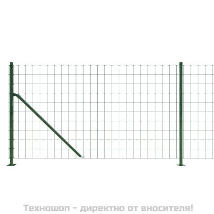 Плетена оградна мрежа с фланец, зелена, 0,8x25 м