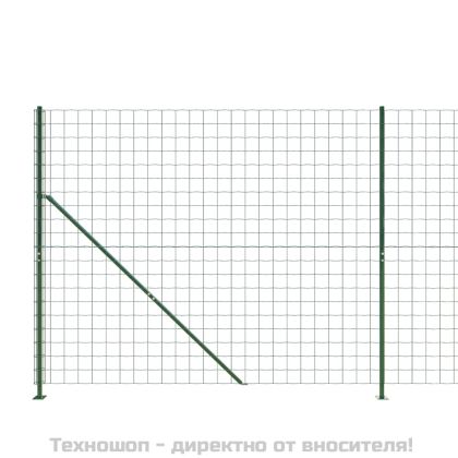 Плетена оградна мрежа с фланец, зелена, 1,6x25 м