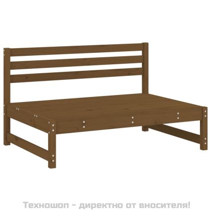 Среден диван, меденокафяв, 120x80 см, борово дърво масив