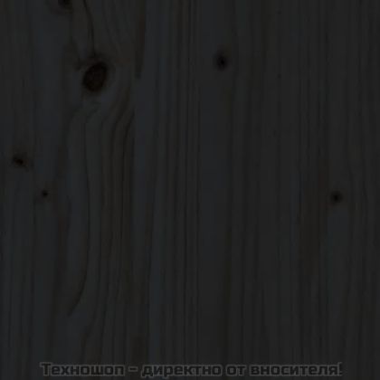 Среден диван, черен, 120x80 см, борово дърво масив