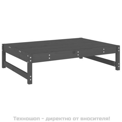 Градинска табуретка, сива, 120x80 см, борова дървесина масив