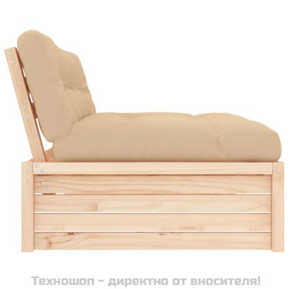 Среден диван, 120x80 см, борово дърво масив