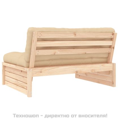 Среден диван, 120x80 см, борово дърво масив