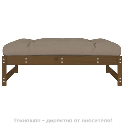 Градинска табуретка, меденокафява, 120x80 см, бор масив
