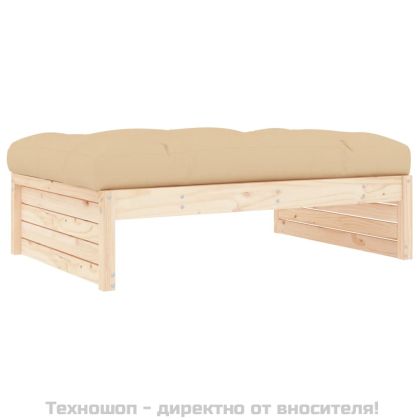 Градинска табуретка, 120x80 см, борова дървесина масив