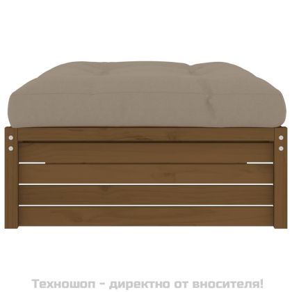 Градинска табуретка, меденокафява, 120x80 см, бор масив