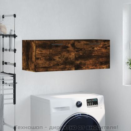 Стенен шкаф, опушен дъб, 100x36,5x35 см, инженерно дърво