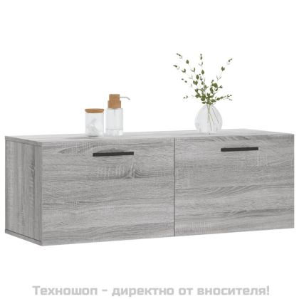 Стенен шкаф, сив сонома, 100x36,5x35 см, инженерно дърво