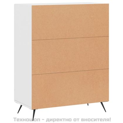 Сайдборд, бял, 69,5x34x90 см, инженерно дърво