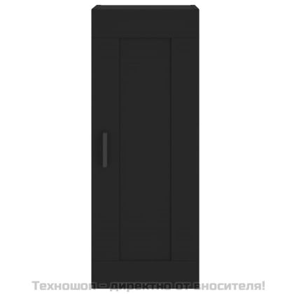 Стенен шкаф, черен, 34,5x34x90 см, инженерно дърво
