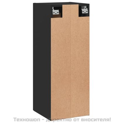 Стенен шкаф, черен, 34,5x34x90 см, инженерно дърво