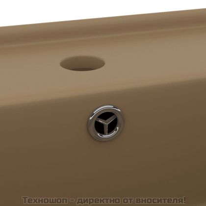 Мивка с преливник лукс квадрат кремав мат 41x41 см керамика