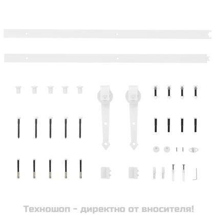 Плъзгаща врата с монтажни части, 90x210 см, борово дърво масив