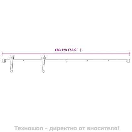 Плъзгаща врата с монтажни части, 90x210 см, борово дърво масив
