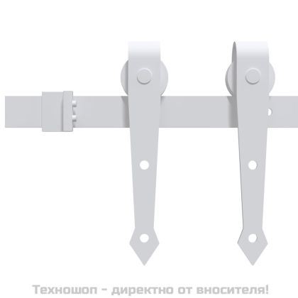 Плъзгаща врата с монтажни части, 85x210 см, борово дърво масив