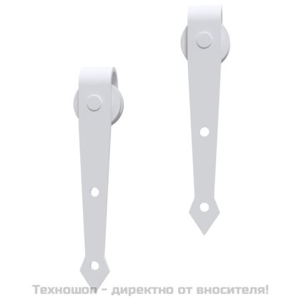 Плъзгаща врата с монтажни части, 85x210 см, борово дърво масив