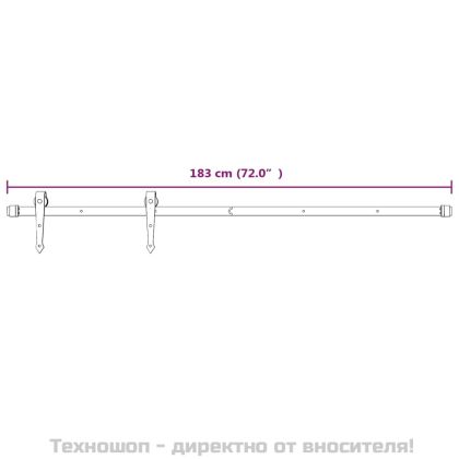 Плъзгаща врата с монтажни части, 85x210 см, борово дърво масив