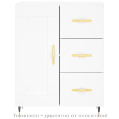 Сайдборд, бял, 69,5x34x90 см, инженерно дърво