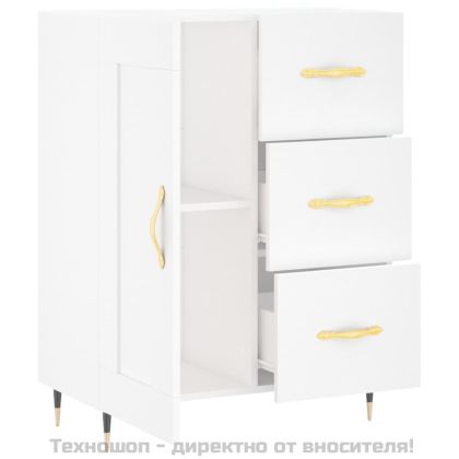 Сайдборд, бял, 69,5x34x90 см, инженерно дърво