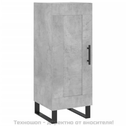 Сайдборд, бетонно сив, 34,5x34x90 см, инженерно дърво