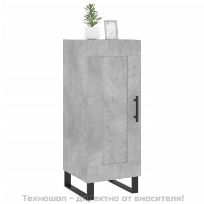 Сайдборд, бетонно сив, 34,5x34x90 см, инженерно дърво
