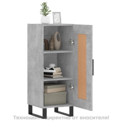 Сайдборд, бетонно сив, 34,5x34x90 см, инженерно дърво