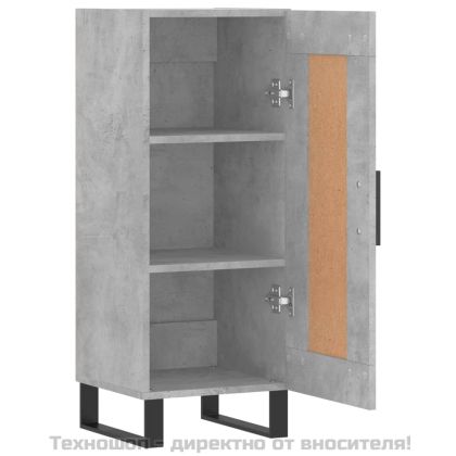 Сайдборд, бетонно сив, 34,5x34x90 см, инженерно дърво