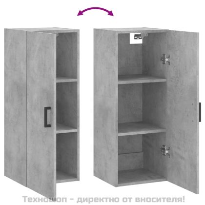 Стенен шкаф бетонно сив 34,5x34x90 см