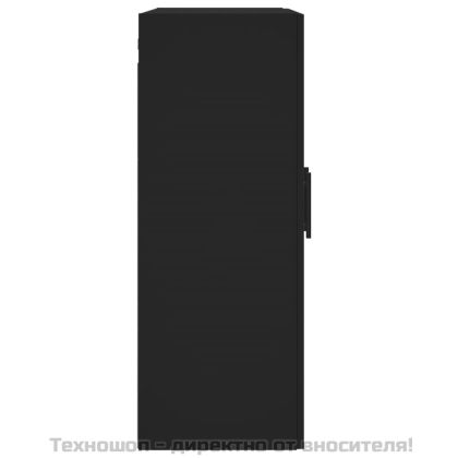 Стенен шкаф черен 69,5x34x90 см инженерно дърво