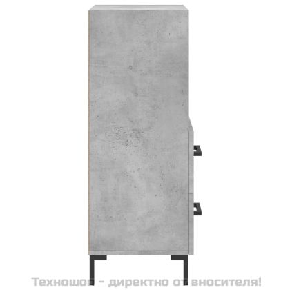 Сайдборд, бетонно сив, 34,5x34x90 см, инженерно дърво