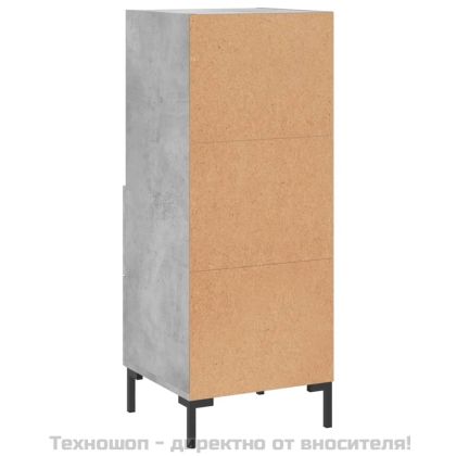 Сайдборд, бетонно сив, 34,5x34x90 см, инженерно дърво