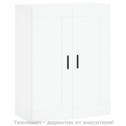 Стенен шкаф бял 69,5x34x90 см инженерно дърво