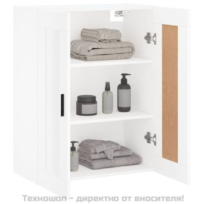 Стенен шкаф бял 69,5x34x90 см инженерно дърво
