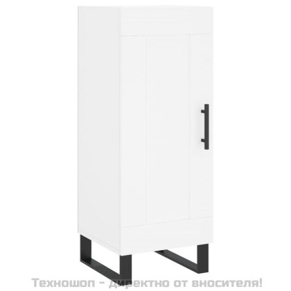 Сайдборд, бял, 34,5x34x90 см, инженерно дърво