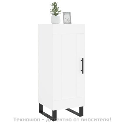 Сайдборд, бял, 34,5x34x90 см, инженерно дърво