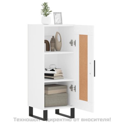 Сайдборд, бял, 34,5x34x90 см, инженерно дърво