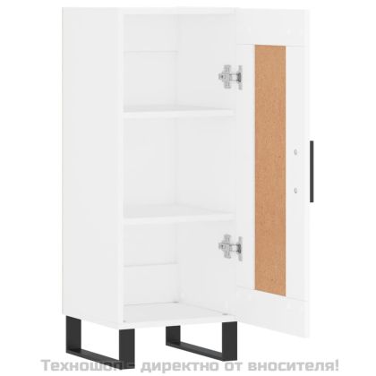 Сайдборд, бял, 34,5x34x90 см, инженерно дърво