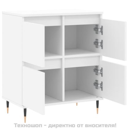 Сайдборд, бял, 60x35x70 см, инженерно дърво