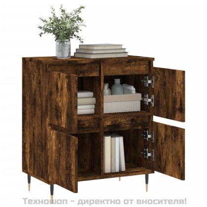 Сайдборд, опушен дъб, 60x35x70 см, инженерно дърво