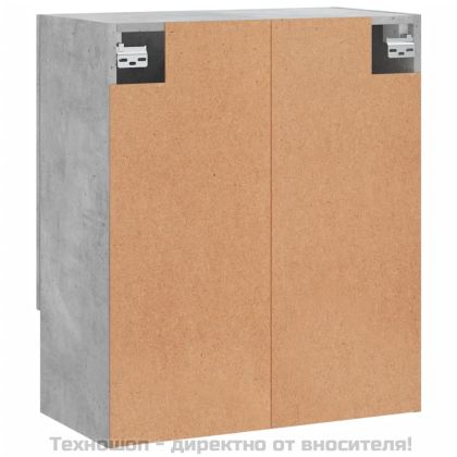 Стенен шкаф, бетонно сив, 60x31x70 см, инженерно дърво