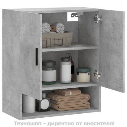 Стенен шкаф, бетонно сив, 60x31x70 см, инженерно дърво